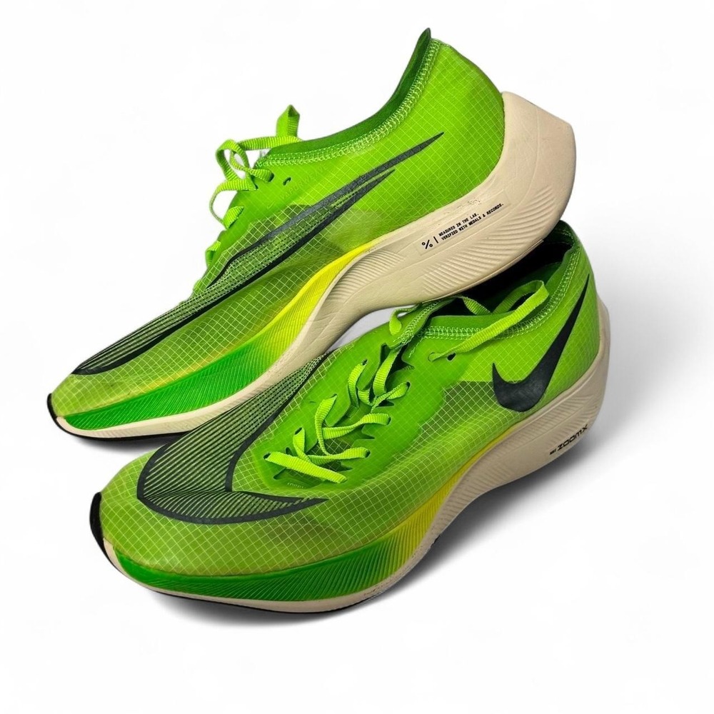 Nike ZoomX Vaporfly Next% Shoes 8.5 Men / 10 Women Electric Green Run Athletic